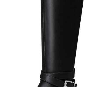 Fashionable Wide Calf Knee High Riding Boots: Cozy Slip-On Design for Women